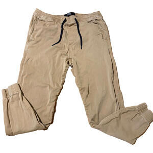Hollister Jogger Pants Mens L Khaki Skinny Stretch Casual Streetwear Urban Style